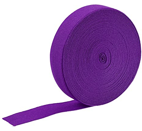 sourcing map 2cm Gummiband Breit zum Nähen, 9 Meter Elastic Rubber Band, Breites Gummiband für Hosen, Bund, Stoffe zum Nähen (Lila)