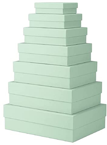 Rössler - Boxline Geschenkboxen 7er Set mit Deckel Mint | Dekorative Kartonagen mit Deckel für Geschenke, Präsentationen und kreative Verpackungen