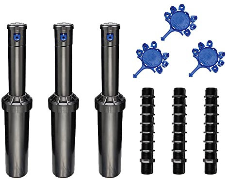 RIEGOPRO - 3 irrigatore 3504-PC RainBird. Portata da 4,60 a 10,70 metri. Filettatura 1/2 Femmina. Include set di ugelli e bobine ritagliabili per il collegamento di 1/2 x 1/2