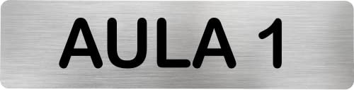 MovilCom® - Señal de acero inoxidable AULA 1 | Placa puerta INOX | Señal informativa | Cartel Puerta 200X50mm