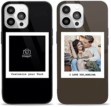 Easycosy personalisierte Handyhülle mit Bild für 17 16 15 14 13 12 Pro/Max/Mini XR X Xs Max, Handy iPhone-Hülle mit Fotos für Beste Freunde, Familie, Pärchen individuelle Vollschutz-TPU-Hülle