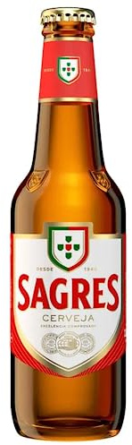 Sagres Premium Portuguese Lager | Moderately Rich, Dry & pleasantly bitter | 100% Natural Ingredients | Case of 24 Beers from Portugal | 24 x 330ml | 5% ABV