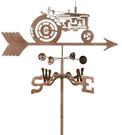 EICOFF Décoration Girouette, Girouette Ferme Tracteur Ornement Girouette en Acier Inoxydable Indicateur de Direction du Vent Scène Jardin Girouette Outils de Mesure avec Support de Montage Corrosi