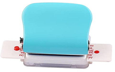 Sunydog Perforatrice à papier circulaire 6 trous, perforatrice manuelle en métal, capacité de 5 feuilles, 6 mm, applicable au format A4, A5, B5, carnet de découpes, planificateur quotidien, vert