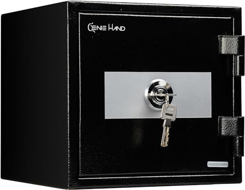 Genie Hand | Caja Fuerte Ignifuga Invisible de Seguridad Cajas Fuertes Mecánicas Pequeña de Acero Inoxidable con Llave y Cerradura Clase B
