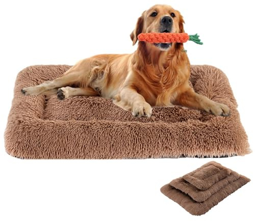 FANSU Cuscino per Cani Gatti Inverno Cuscino Cani, Lavabile Materassino Cane, Cucce per Cani da Interno Caldo Soffice e Morbida Cuccie per Gatti Letto Cane (60x40CM,Marrone)