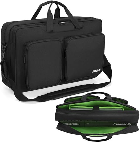 AKOZLIN Custodia da trasporto per Pioneer DDJ DJ Lite SB 2 3 SB2 DJ 400 DJ RB/SR SR2 RR Borsa da trasporto per controller DJ portatile a doppio strato borsa da viaggio nera, Nero, DDJ SB-21.3×12.6×