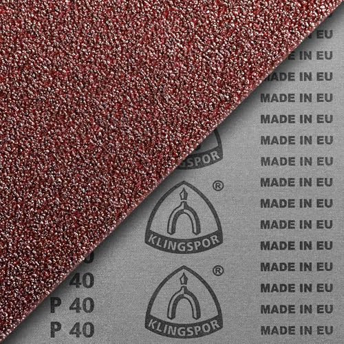 Klingspor Korund Schleifband – 60 x 400 mm – Körnung P40 – 25 Stück – für Holz & Metall – reißfeste halbflexible Gewebeunterlage – Profi-Schleifbänder für Handbandschleifer