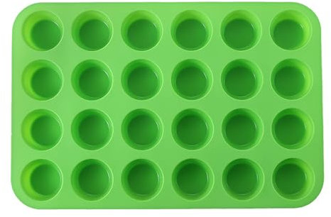 Joyeee Muffin Trays, Yorkshire Pudding Tray, 24cup Silicone Baking Moulds Mini Muffin Tin Cupcake Brownies Tray, Cake Trays for Baking, Non Stick Baking Tray Baking Accessories for Oven