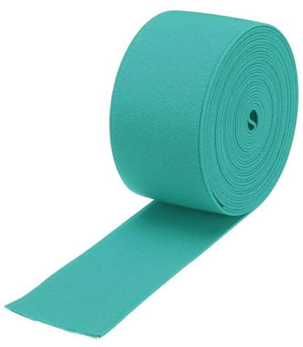 sourcing map Bandes élastiques pour couture - 5 cm - 4,6 m - Bleu aigue-marine - Haute élasticité - Pour perruques, ceintures, pantalons