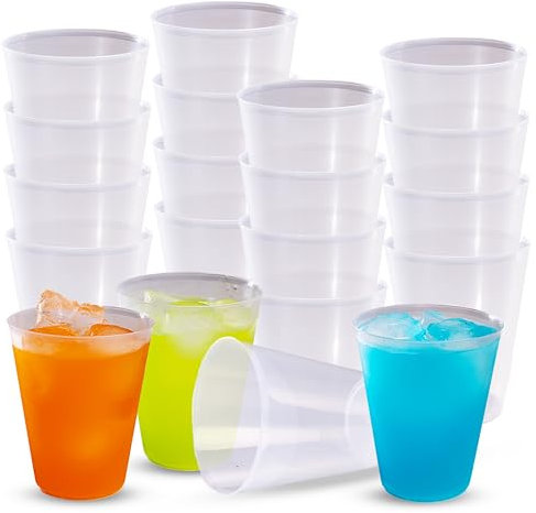 TUKA - 100 Vasos Reutilizables Tipo Sidra de 500 ML - Plástico Duro Resistente - Ecológicos - Libre de BPA - Para Fiestas, Eventos, Copas, Gin Tonic - Vasos Grandes (100, 500 ml)