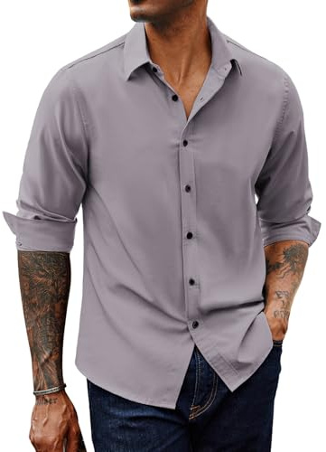 PJ PAUL JONES Men's Shirt Regular Fit Casual Easy-Iron Modern Business-Shirts