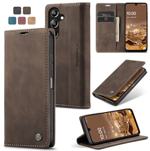 owlhold Handyhülle Samsung Galaxy A16 5G hülle Galaxy A16 klapphülle Premium PU Lederhülle Faltbare Handytasche Schutzhülle Kartenfach Standfunktion hülle Samsung Galaxy A16 5G - Kaffee