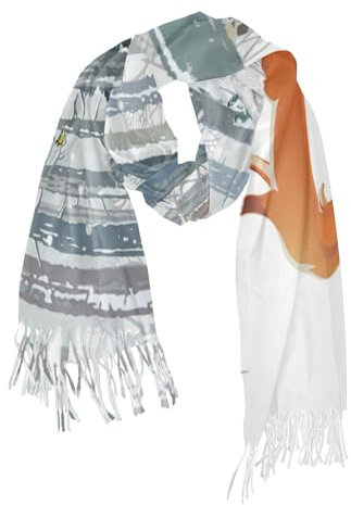 Yopersonalizes Damen-Schal, Winterwald, Fuchs, Damenschal, Pashmina-Schal, Wraps für Abendkleid, Hochzeit, Stola, warm, Winter, Geburtstag, Weihnachten, Geschenke für Frauen, mehrfarbig, 42