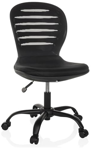 hjh OFFICE Design Bürostuhl CASLA Home-Office Drehstuhl, ergonomisch geformt, Schreibtischstuhl ohne Armlehnen, einfache Montage, Schwarz