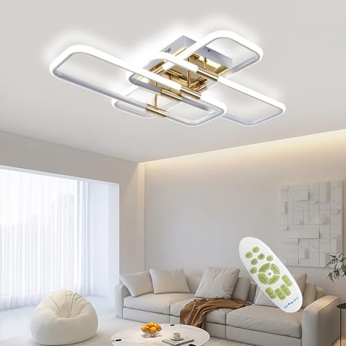 SXQYSM Led Dimmbar Deckenlampe Wohnzimmer Lampe Decke, Led Deckenleuchte, Wohnzimmerlampe Mit Fernbedienung, FüR Schlafzimmer Esszimmer KüChe Kinderzimmer