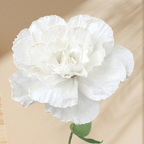 SCDOA Riesige Blumen zur Dekoration, riesige Blumen mit Stielen und Ständern, riesige Hochzeitsblumen, Flores Gigantes para Decoracion, große Papierblumen(White,11.81in)
