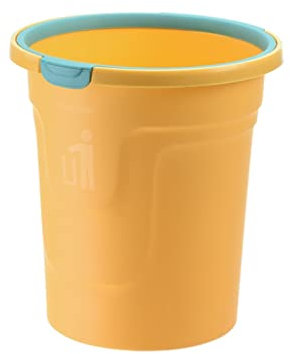 HPTHLY Poubelle De Ménage Créative Simple Et Grande Poubelle sans Couvercle avec Anneau De Pression pour Cuisine, Salon, Toilettes, Rangement, Corbeille À Papier,Jaune-A