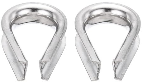 sourcing map Rope Thimble 1/2(12mm) Diameter M12 Stainless Steel Wire Rope Cable Thimble for Towing Rigging, Pack of 2