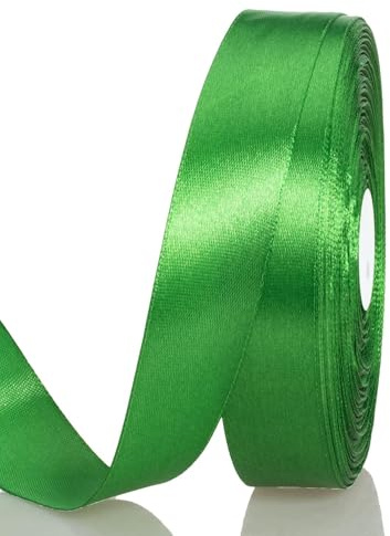 Cinta de raso verde de 15 mm de ancho, cinta de regalo de 91 metros, cinta de tela de satén, cinta decorativa de seda para manualidades, envoltura de regalos, manualidades, cumpleaños, bodas, bautizos