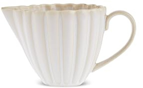Karaca New Daisy - Lattiera in gres porcellanato, 150 ml, bianca, piccola brocca per latte in ceramica, con comodo manico, per servizio da tè e caffè