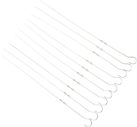 BESTonZON Brochettes de Barbecue en Acier Inoxydable Réutilisables pour Barbecue en Plein Air, Ensemble de 10 Pièces Anneau Antidérapant, Accessoires Camping et Jardin pour Grillades