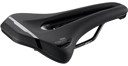 Selle San Marco Ground Shield Sport – Selle VTT/Off-Road avec Protection Anti-Boue, Canal Open Fit, Rails en Acier Carbone – Taille L3, Noir