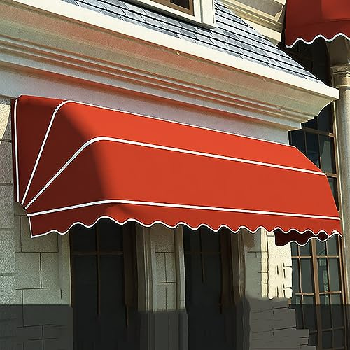 Tenda da sole a scomparsa, design curvo, 100 x 60 x 60 cm, arancione, protezione UV e pioggia, parasole pieghevole per porte/finestre, ideale per bar, ristoranti e negozi di strada