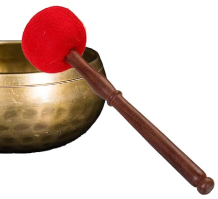 Nepalese Klangschalen Schlägel Aus Holz, Tibetischer Buddhismus Klangschale Klöppel, Holz Strikers Mit Wollfilz, Handgefertigter Filzklöppel Für Klangschalen Geeignet Für Meditation Und Yoga