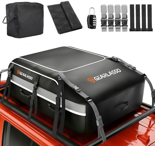 Sac de toit de voiture de 0,3 m³, sac de chargement imperméable pour voitures, VUS et camionnettes, PVC robuste 840D, ajustement universel avec ou sans porte-bagages de toit, tapis antidérapant