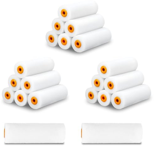 Atomvia Foam Paint Roller Set 20 Pack, Sponge Paint Roller Refills Mini Foam Rollers Paint for Gloss, Doors, Cabinets, Furniture and Smooth Surfaces for Painting and Decorating