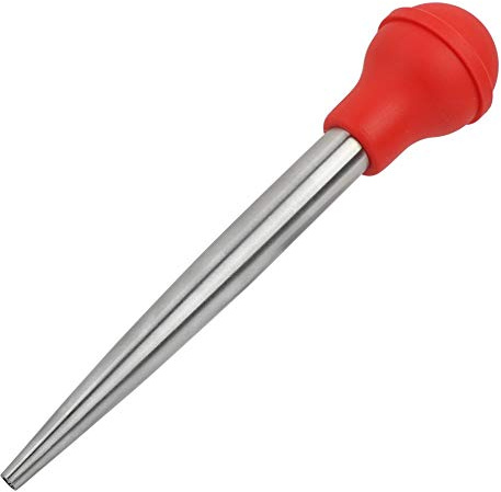 Utensile per tacchino in acciaio inossidabile Iniettore per marinata Pompa per imbastitura Siringa per condimenti per carne Pollame Cottura Silicone in acciaio inossidabile 304