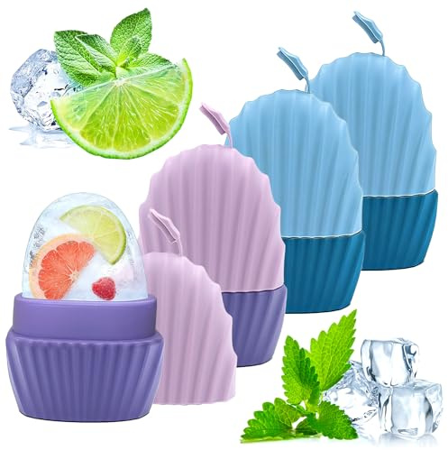 4 Pièces Rouleau de Glace Pour Visage, Glacon Visage Rouleau Reutilisable, Réduction des Rides, Réduction des Gonflements, Resserrement de la Peau, Réduction des Pores et des Cernes (2 Violet 2 Bleu)