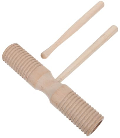 Alasum Instrumento Musical de Percusión de Madera Doble Barril con Diseño de Ranuras Único, Adecuado para Aprendizaje y Juego Montessori con Tonos Resonantes