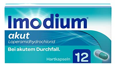 Imodium® akut Hartkapseln - Schnelle Hilfe bei akutem Durchfall - mit dem Wirkstoff Loperamid - Gut verträglich - 12 Kapseln