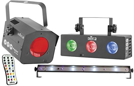 CHAUVET DJ JAM Pack Silver Moonflower Projection Light Effect w/Tri-Color LED Wash & UV Strobe Light | Special Effects