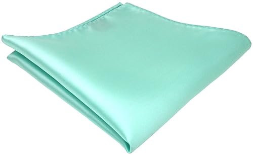 TigerTie Einstecktuch in helles mint grün einfarbig Uni - Tuch Polyester - Größe 26 x 26 cm