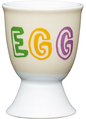 Kitchen Craft KCEGGCDIPPY Coquetier Hippy pour Enfants des œufs Design en Porcelaine, Porcelaine, Multicolore, 9 x 12 x 16 cm