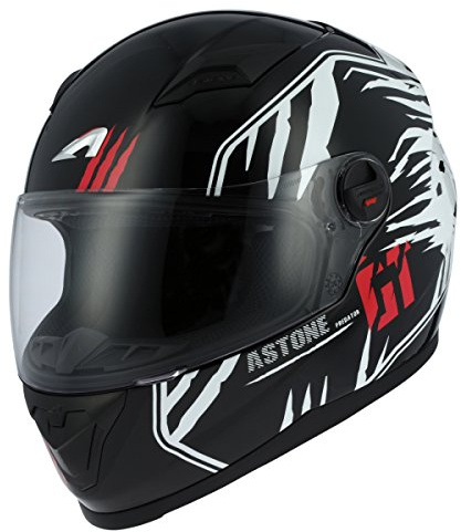 Astone Helmets gt2g-predator-bwxl Motorradhelm GT, schwarz/weiß, Größe XL