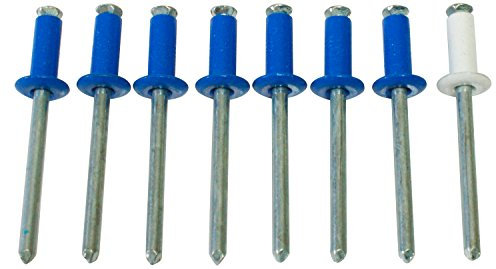 Cora 000116010 Kit 8 Rivetti Fissaggio Targa, 7 Blu e 1 Bianco