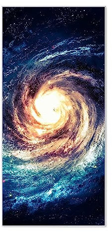 banjado® Magnettafel 37 x 78cm / Magnetwand aus Metall/Magnetpinnwand als Memoboard/Pinnwand Magnettafel Küche, Büro, Kinderzimmer inkl. 4 Magnete & Montageset - Motiv Sternenwirbel