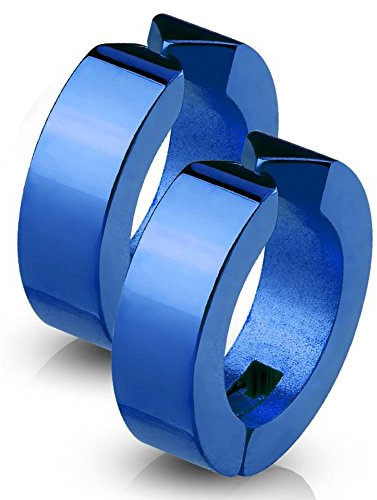 Bungsa Creolen klassisch Edelstahl - 1 Paar - (Ohrringe Ohrschmuck Ohrklemmen Studs Damen Frauen Herren Mode Earrings)