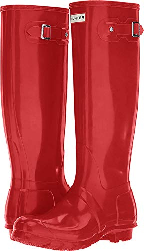 Hunter Original Tall - Botas de caña larga sin forro para mujer, Rojo militar, 38 EU