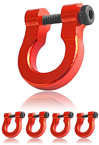 Ganzoo Mini Schäkel Omega-Form, Metall, Schraubstift mit Dreh-Verschluss, rot, 4er Set, ideal für Paracord 350, Armband Bastelzubehör, Kordel und Gurt Anwendungen, nichtrostend, 17 mm x 13 mm, 2,5 mm