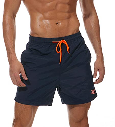 JustSun Badehose Herren Schnelltrocknend Boardshorts mit Mesh-Futter und Verstellbarem Tunnelzug