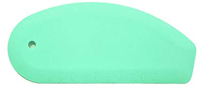 WOIWO 1 PCS Silicone Scraper Dough Flour Scraper Powder Knife With Calibrated Butter Cream Oval Scraper Baking Tool (blue)