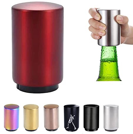 Push Down Bottle Opener,Magnetic Bottle Openers,Beer Bottle Openers for Men Automatic Bottle Opener,Beer Bottle Cap Opener Tool,Kitchen Gadgets Novelty Unique Gifts for Men