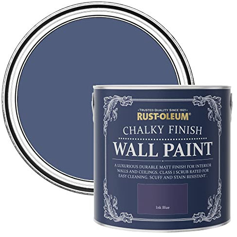 Rust-Oleum Blue Wall and Ceiling Paint in a Chalky Matt Finish - Ink Blue 2.5L
