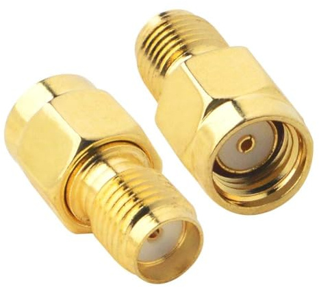 Boobrie 2 Stück SMA-Buchse auf RP-SMA-Stecker-Adapter SM A-Koaxial-Koax-Adapter Antennenstecker RPSMA-Stecker auf SM A-Buchse Adapter für WiFi-Antenne Brille FPV-Drohne Signalverstärker WiFi Router