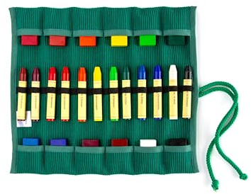 Morgenspruch Eurythmieversand Stiftemäppchen Rollmäppchen Waldorfschule Stockmar inkl. Stifte und Blöcke (Dunkles grün 12er)